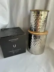 Uncommon James Silver Canister Set Of 2 Hammered Canister Set