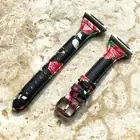 Red Roses Slim Elegant Soft Leather Band Strap for Fitbit Ionic Smartwatch