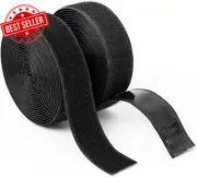 2 Rolls Hook and Loop Tape with Sticky Back, Heavy Duty Double-Sided Strips for