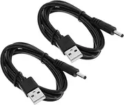 SING F LTD 3Pcs USB to DC 3.5x1.35mm Data Cable Compatible with FOREO Luna/Luna 2/ Luna 3/ Mini 2 USB to DC 5V Power Cord Jack Charging Cable