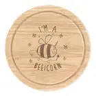 I'm A Beeicorn Round Chopping Cheese Board Funny Bumble Bee Unicorn