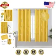 Luxurious Gold Palm Tree Light-Blocking Curtains - 2 Panels for Stylish Bedrooms