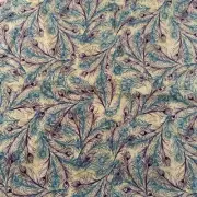 1 Yard + 26" Susan Winget Iridescent Peacock Feathers Cotton Fabric