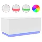 RGB LED Lights Coffee Table Modern Sofa Lounge Lamp Lit Side Storage White 50cm