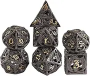 Dice 7Pcs Mini Hollow Metal Dice Set Hollow Out Polyhedral Dice Set for Role Playing Game Dice Set (Size : Bronze)