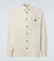 [Prada] Prada Cotton and linen chambray shirt UK 16 beige