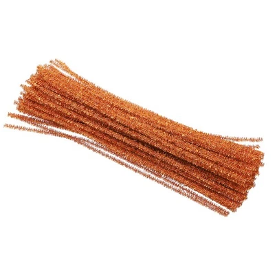 30cm/11.8" Pipe Cleaners Chenille Stem,100Pcs Glitters Fuzzy Sticks,Orange