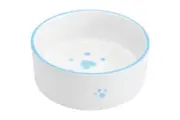 Blue Ceramic Pet Bowl - Elevated Single Feeder, 13cm