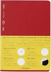 Nitoms S4120 STALOGY Notebook, B6, Squared, 365 Days Notebook, Red