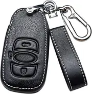 ontto Leather Car Key Fob Cover Keyring fit for Subaru Ascent BRZ Crosstrek Forester Impreza Legacy Levorg Outback STI WRX XV accessories Key Case keychain Remote key Holder