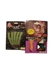 Witch Costume, Make Up With Nose, Glow in the Dark Green Fingers, Dress Up Combo