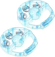 ERINGOGO 2pcs Light Up Tambourines Luminous Handheld Bells for Ktv Parties Weddings and Festivals Vibrant Dance Props for Atmosphere Enhancement Material