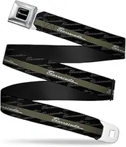 [Buckle-Down] Seatbelt Belt - BARRACUDA Script Stripe/Monogram Black/Gray/Olive/Silver - 1.0" Wide - 20-36 Inches in Length