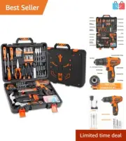 Power Tool Combo Kits with 12V Cordless Drill, Professional Household Home To...