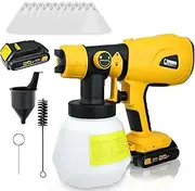1000Ml Electric Spray Gun with 20V 2000Mah Battery Cordless Paint Sprayer for House Painting, Furniture, Cabinets, Car, Wall