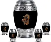 Fish Urns for Human Ashes - Cremation Urns for Ashes for Men - Keepsake for Ashes - Black Funeral Urn for Human Ashes Adult Man - Keepsakes for Ashes of Loved Ones (Combo of 5, 10" & 3")