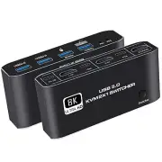8K KVM Switch HDMI 2 Port Box, 2PC to 1 Monitor HDMI USB 3.0 Mouse Keyboard