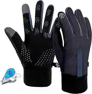 [LassZone] Winter Warm Gloves Anti-Slip Touch Screen Gloves Thermal Liner Cycling Gloves Lightweight Running Gloves for Men Women Outdoor Sport Driving Riding