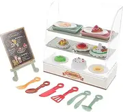 Hohopeti Mini Cake Stand Toy Miniature Bakery Desserts Boys and Girls Pretend Play Kitchen Accessory Realistic Food Set
