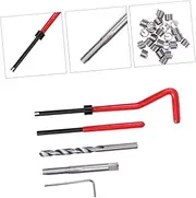 OSOLADY 30 Pcs Thread Insert Kit Metric Thread Repair Kit Stripped Thread Repair Thread Repair Tool Helical Coil Repair Tool Kit Aluminum Thread Repair Helicoil Thread Repair Red