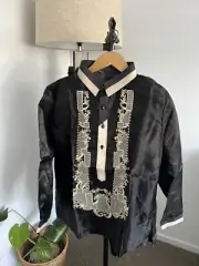 Barong Tagalog - BLACK Size: M