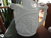 Duncan & Miller Milk Glass Pitcher 7"