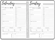 Work Planner,Daily & Weekly Spiral Planner with Hourly Schedules, To Do List, Tasks, Expense tracker, Undated 7 Days Planner Start Anytime, Flexible PVC Waterproof Cover, 10x7.3 inches