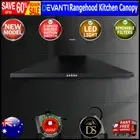 Devanti Range Hood Rangehood 900mm 90cm Kitchen Canopy LED Light 3 Speed Black