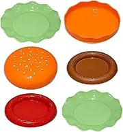 Folpus Hamburger Bowl and Plate Set Tableware Stackable Appetizer Dinner Dishes Ceramic Dinnerware Set for Snacks Waffles Lunch Cake