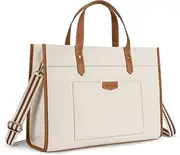 [Missnine] Laptop Tote Bag Canvas Laptop Bag 15.6 inch Work Shoulder Bags Casual Briefcase Handbag for Travel, Office, College