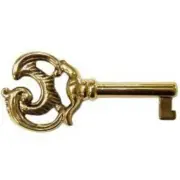 Solid Brass Hollow Barrel Skeleton Key for Cabinet Doors, Dresser Drawers