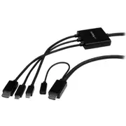 StarTech CMDPHD2HD video cable adapter 2m HDMI HDMI + Mini DisplayPort + USB Type-C Black