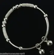 1x baby bangle bracelet 925 Sterling silver plated jewelry FREE giftbag