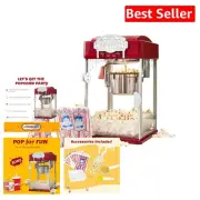 Retro Electric Popcorn Popper Machine - 4 oz Capacity with Heat-Resistant Design