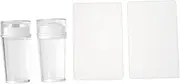 AUTSUPPL 4pcs Nail Template Bone China Rectangle Plates Maker Nail Stampers Scraper French Nail Stamper Stamping Making Pen Sponge Clipboard Polish Wall Mount Makeup Kit White Acrylic