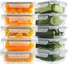 Glass Meal Prep Containers 10Pcs Food Storage Containers with Lids Airtight Grey