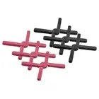 6 Pcs Foldable Silicone Trivet, Trivet Mats for Hot Pots, Black/Red