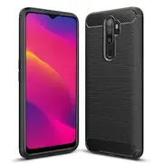For Oppo A5 2020 Case, Rugged Shockproof Heavy Duty Anti Slip Protective Case Cover (Black)