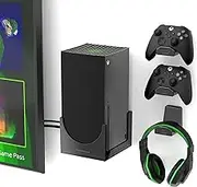 TotalMount – Wall Mount for Xbox Series X – Mounts Xbox Series X on a Wall by Your TV (Large Bundle: Wall Mount and 3 Controller Holders)