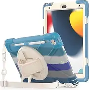 ProCase iPad 10.2 Case 2021 9th/2020 8th/2019 7th Generation Case, Rugged Heavy Duty Shockproof Rotatable Kickstand Protective Cover for 10.2" iPad 9th/8th/7th Gen -Colorfulblue