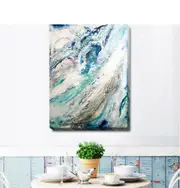 Blue Marble style Stretched Canvas Print