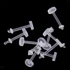 30PCS Acrylic Clear Crystal Lip Labret Bar Ring Body Piercing 16G/18G