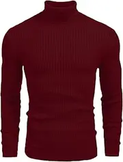 [Generic] Men's Casual Basic Tops Slim Fit Turtneck Long Sleeve Pullover Sweaters Thermal Breathable Outdoor Sport Tshirts