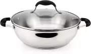 18/10 Stainless Steel Everyday Pan, Stir Fry Pan with Five-Ply Base, Chef’S Pan