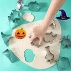 15PCS Ghost Halloween Cookie Cutter Stainless Steel Biscuit Embosser Halloween