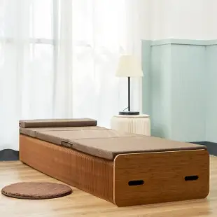 【十八紙】風琴折疊雙人沙發床(沙發 折疊床 棕色)
