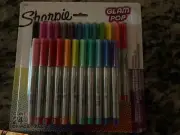 Sharpie Glam Pop Permanent Markers, Ultra Fine Point, 24 Count