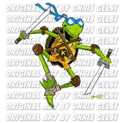 Kermit the Frog as TMNT Original Art Print by Chris Gelsi 8.5 x 11 NOT AI