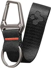 SPIGEN Carabiner with Key Wallet Clip Holder Car Keychain Lanyard Strap Hook Clips Keychain [1-Pack] - Black