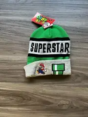 Super Mario Boys Size 4-7 Green Beanie Hat & Glove Set NWT